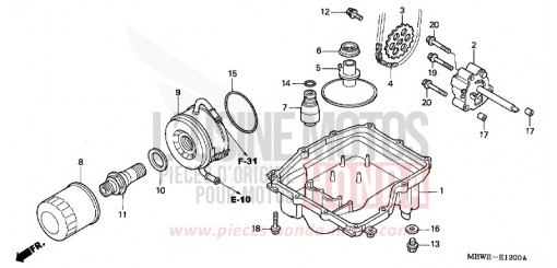 OIL PAN/OIL PUMP CBR600FR2 de 2002